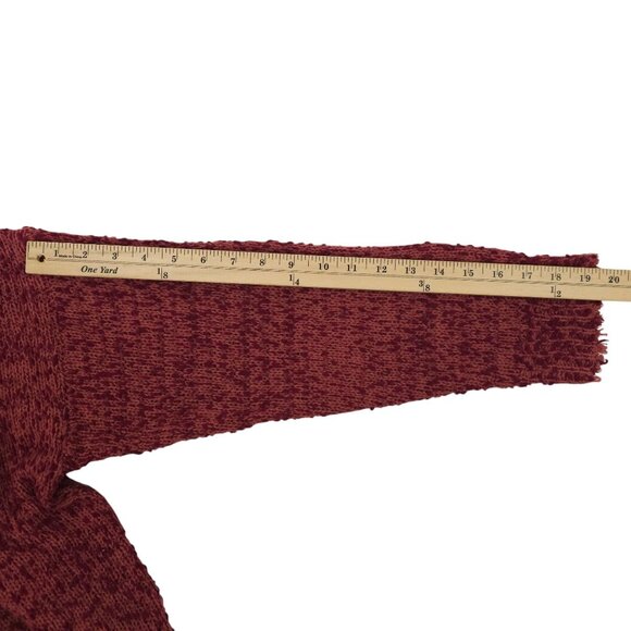 Umgee Sweater Womens XL Distressed Hem V Neck Pullover Knit Wine NEW - Picture 5 of 16